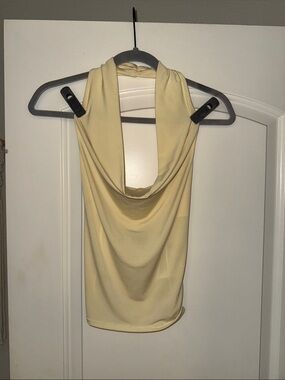 Urban Outfitters Pale Yellow Draped Halter Top